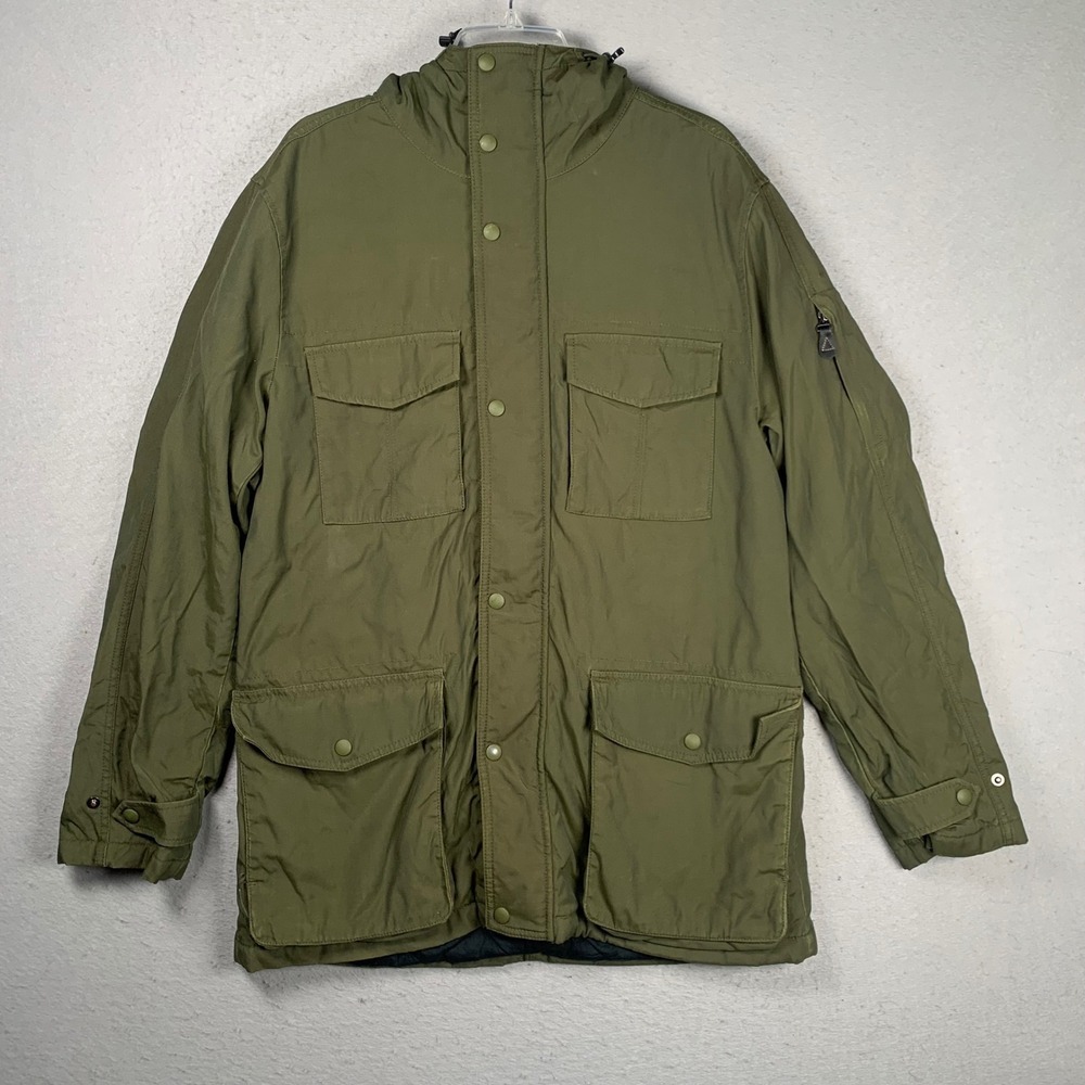 Banana Republic Field Jacket Mens L Tall Primaloft Insulated Hooded Utility